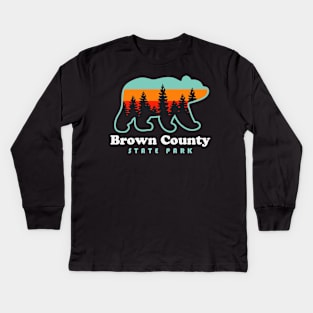 Brown County State Park Camping Bear Nashville Indiana Kids Long Sleeve T-Shirt
